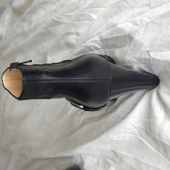 Cole Haan Black Leather Ankle Boots with Buckle - Picture 5 of 14